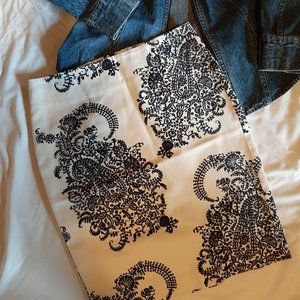 Ann Taylor Loft Blue & Cream Paisley Pencil Skirt